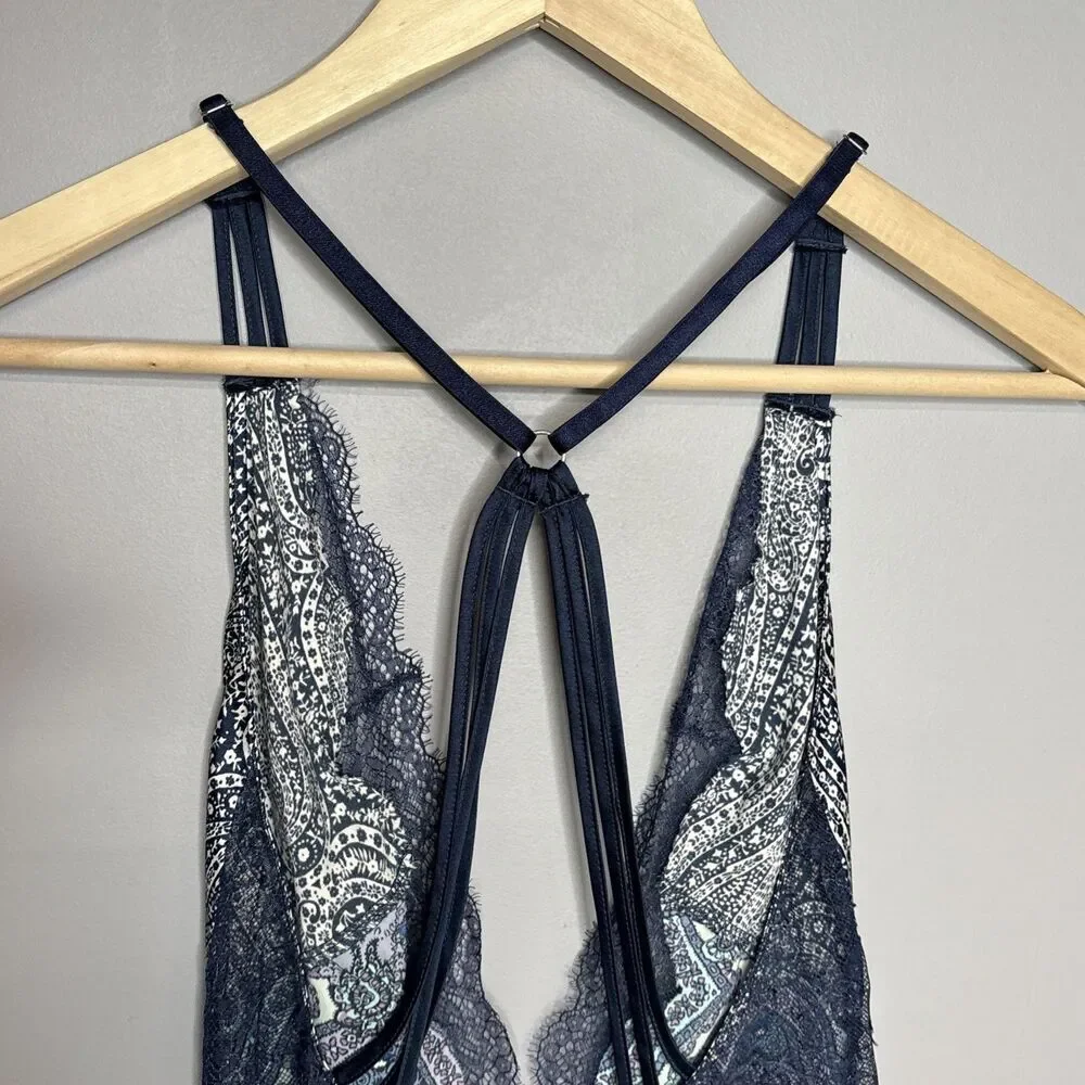 Victoria’s Secret Satin Purple Paisley Lace Trim Small Camisole